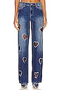 view 1 of 5 Karrie Embel Heart Cutout Jean in True Blues Dark