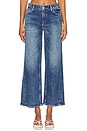 view 1 of 6 Ernie Cropped Low Rise Buckle Back Baggy Jean in Brooklyn Blue