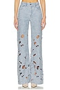 view 1 of 6 Chic Eyelet Jean in Rockstar Blue