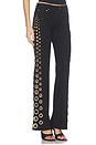 view 2 of 6 Roxie Low Rise Straight Flare Full Length Jean With Grommets in Black
