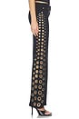 view 4 of 6 Roxie Low Rise Straight Flare Full Length Jean With Grommets in Black