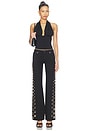view 6 of 6 Roxie Low Rise Straight Flare Full Length Jean With Grommets in Black