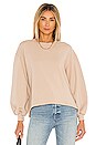 view 1 of 4 Amirah Drawstring Hem Sweatshirt in Nude