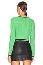 view 3 of 4 Jenae Cable Cardigan in Garden Green & Black