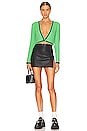 view 4 of 4 Jenae Cable Cardigan in Garden Green & Black