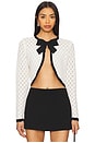 view 1 of 4 Dannie Shrug Cardigan in Soft White & Black