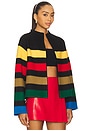 view 2 of 4 Pearson Collared Striped Sweater Jacket in Black Multi