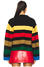 view 3 of 4 Pearson Collared Striped Sweater Jacket in Black Multi