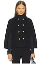 view 1 of 4 Reynalda Double Breasted Mini Cape in Black
