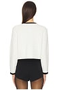 view 3 of 5 Alira Bow Cardigan in Soft White & Black