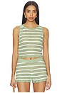view 1 of 4 Ciara Cropped Pointelle Pullover in Sage & Soft White