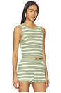 view 2 of 4 Ciara Cropped Pointelle Pullover in Sage & Soft White