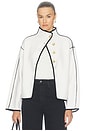 view 1 of 4 Pearson Collared Sweater Jacket in Soft White & Black