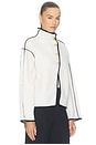 view 4 of 4 Pearson Collared Sweater Jacket in Soft White & Black