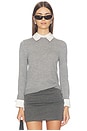 view 1 of 5 Poral Collared Sweater in Medium Heather Grey