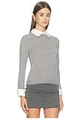 view 4 of 5 Poral Collared Sweater in Medium Heather Grey