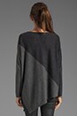 view 2 of 3 Color Blocked Bias Boxy Pullover in Light Heather Gray/Charcoal in Light Heather Gray & Charcoal
