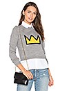 view 1 of 5 Nikia Crown Sweater in Medium Grey & Multi