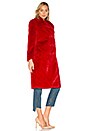 view 2 of 3 Montana Faux Fur Pea Coat in Ruby