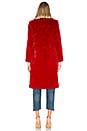 view 3 of 3 Montana Faux Fur Pea Coat in Ruby