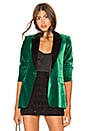 view 1 of 5 Macey Velvet Blazer in Juniper & Black