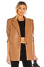 view 1 of 5 Dunn Vegan Leather Blazer in Camel