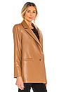 view 3 of 5 Dunn Vegan Leather Blazer in Camel