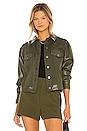 view 1 of 4 Renee Vegan Leather Jacket in Olive