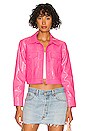 view 1 of 4 Chloe Vegan Croc Jacket in French Rose
