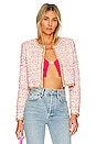 view 1 of 5 Kidman Cropped Jacket in Off White & Raspberry