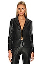 view 1 of 4 Mya Vegan Leather Blazer in Black