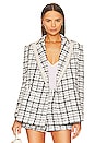 view 2 of 6 Justin Double Breasted Long Blazer in Black & Off White