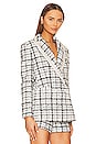 view 3 of 6 Justin Double Breasted Long Blazer in Black & Off White