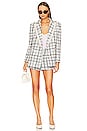 view 5 of 6 Justin Double Breasted Long Blazer in Black & Off White