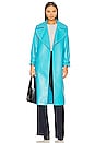 view 2 of 5 Nevada Faux Leather Midi Trench Coat in Ocean Floor