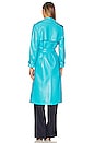 view 4 of 5 Nevada Faux Leather Midi Trench Coat in Ocean Floor
