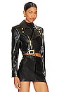 view 3 of 5 Krishna Faux Leather Cropped Moto Jacket in Black