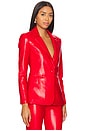 view 2 of 4 Macey Leather Blazer in Bright Ruby