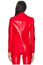 view 3 of 4 Macey Leather Blazer in Bright Ruby