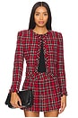 view 1 of 6 CHAQUETA TWEED KIDMAN in Schoolgirl Plaid Bright Ruby