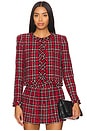 view 2 of 6 BLOUSON EN TWEED KIDMAN in Schoolgirl Plaid Bright Ruby