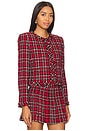 view 3 of 6 BLOUSON EN TWEED KIDMAN in Schoolgirl Plaid Bright Ruby