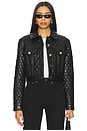 view 1 of 5 Chloe Quilted Faux Leather Jacket in Black