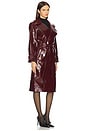 view 2 of 3 Nevada Vegan Leather Trench Coat in Oxblood