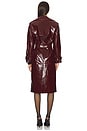 view 3 of 3 Nevada Vegan Leather Trench Coat in Oxblood