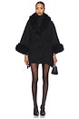 view 4 of 4 Joanne Sweater Coat With Faux Fur Trim in Black