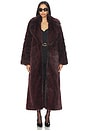 view 1 of 3 Marvin Faux Fur Coat in Black & Merlot