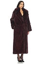 view 2 of 3 Marvin Faux Fur Coat in Black & Merlot