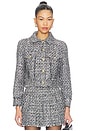 view 1 of 5 Chloe Cropped Boxy Jacket in Black & Off White