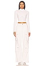 view 4 of 4 Joette Faux Leather Cargo Pant in Off White